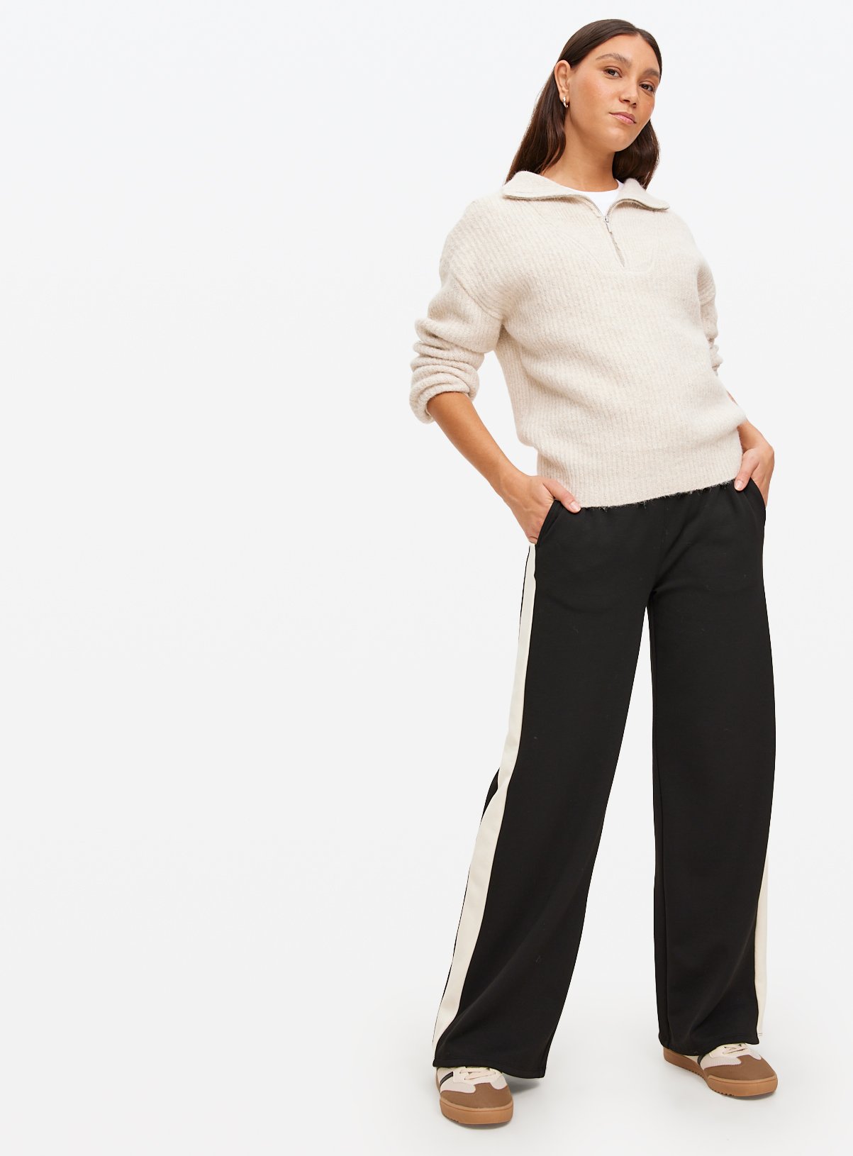 Oatmeal Half Zip Collar Jumper  20 - Image 2 thumbnail