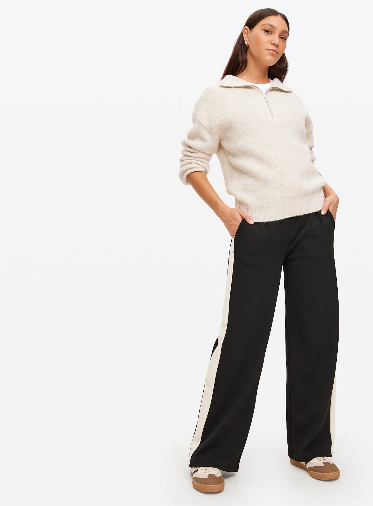 Oatmeal Half Zip Collar Jumper  20 - Image 2