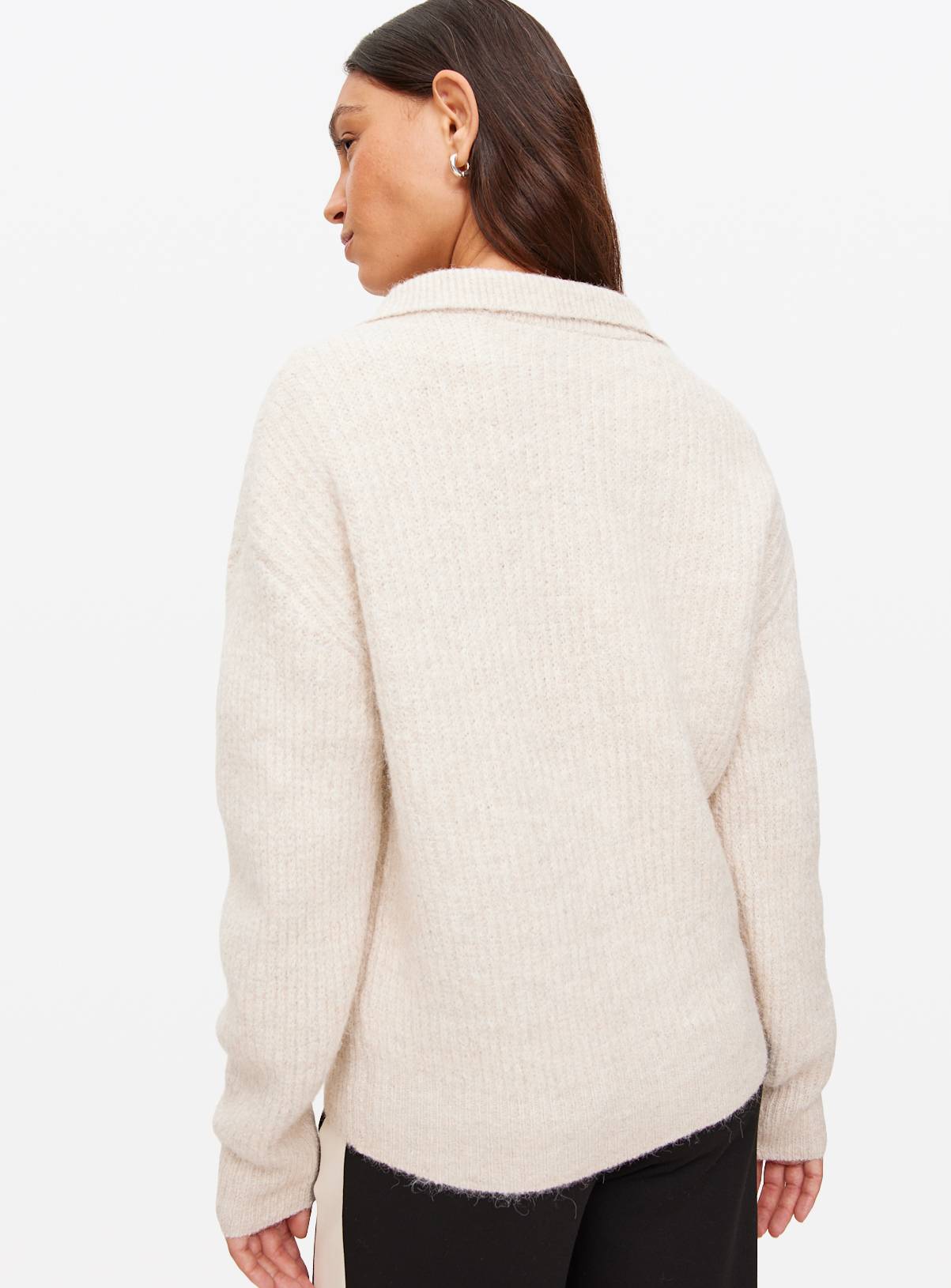 Oatmeal Half Zip Collar Jumper  20 - Image 4