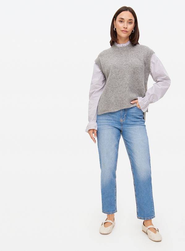 Buy Grey Combined Frill Neck Blouse With Jumper 10 Jumpers Tu