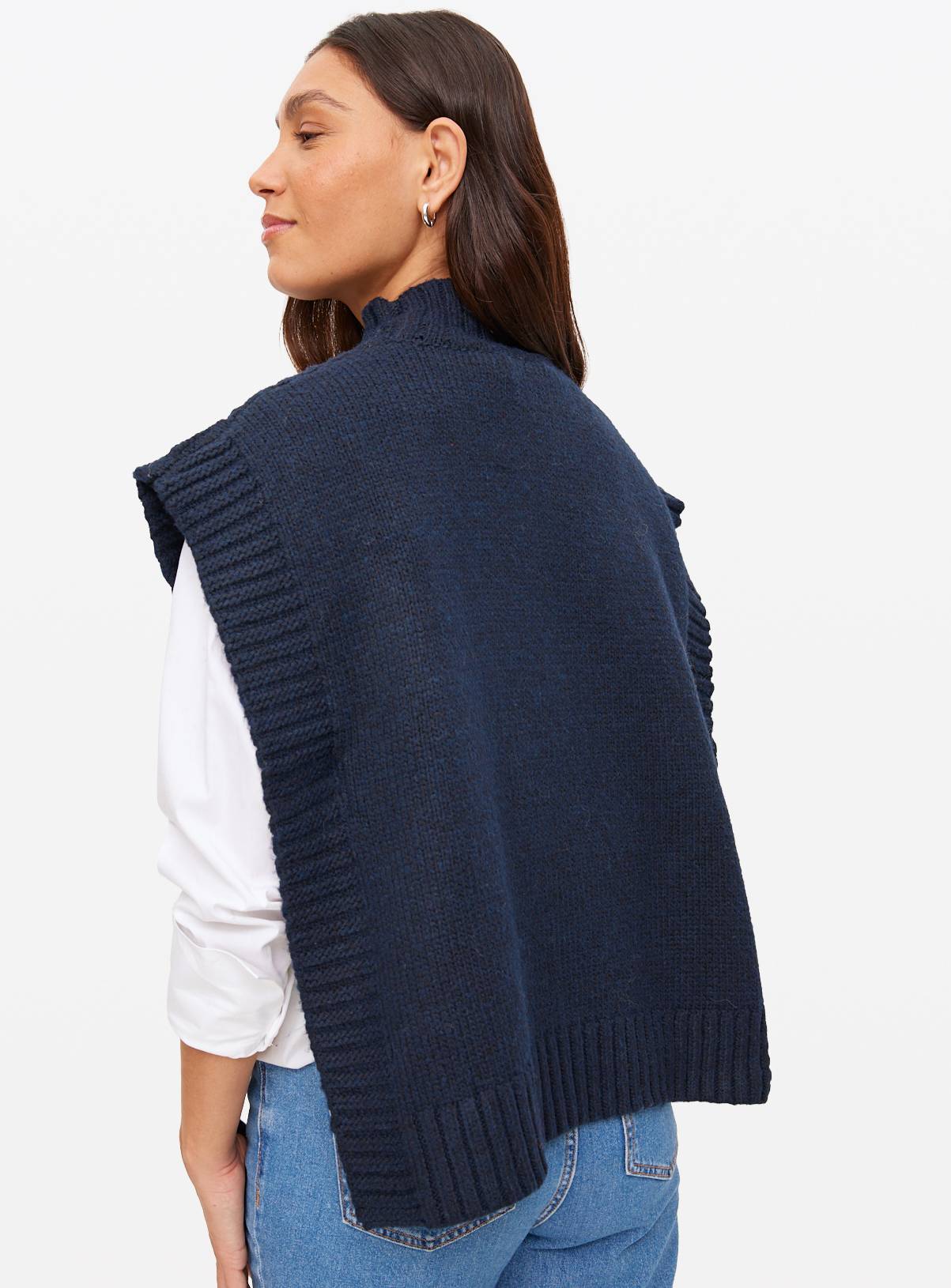 Navy Cable Knit Tabbard S - Image 4