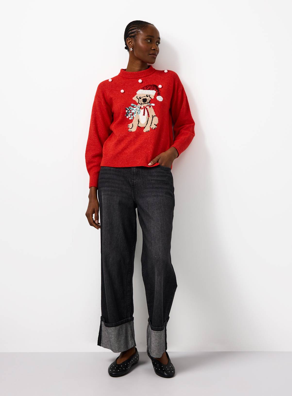 Christmas Santa Hat Dog Jumper 20 - Image 2