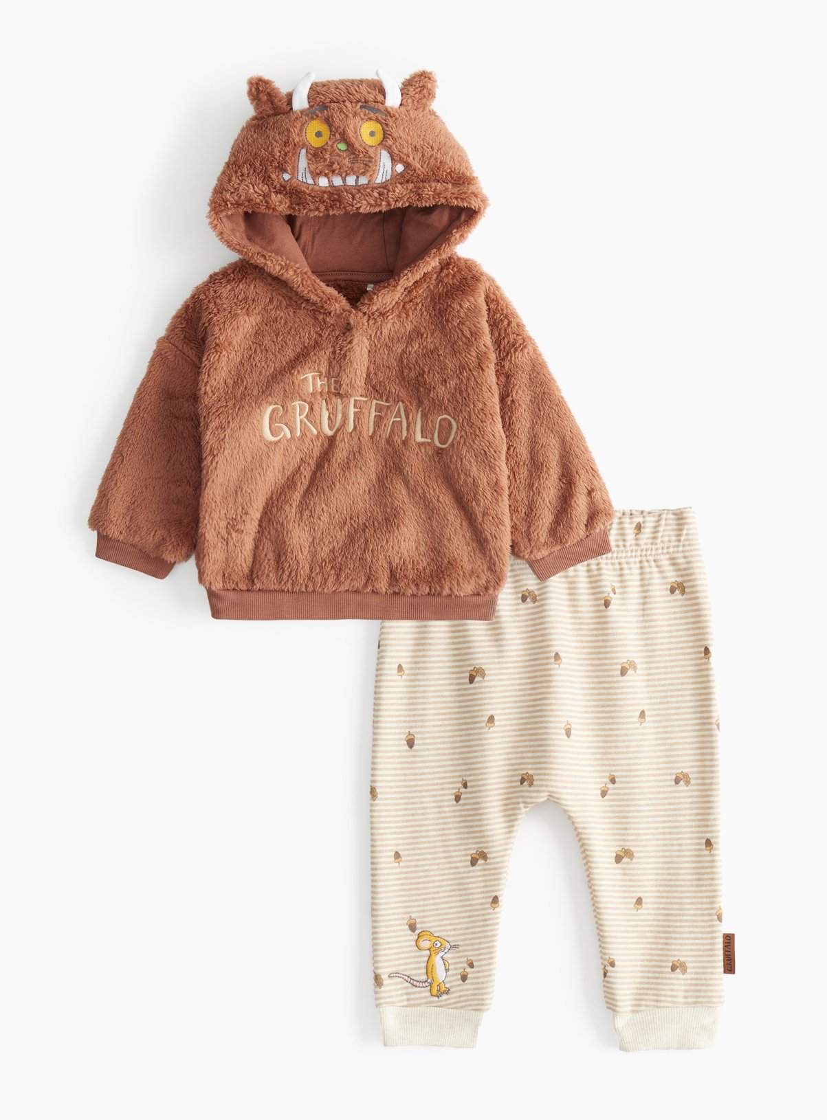 Brown Brown The Gruffalo Fleece Hoodie & Striped Bottoms Set - Gruffalo by Sainsbury's