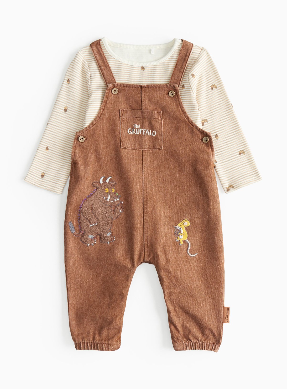 The Gruffalo Printed Brown Dungarees Set 9-12 months