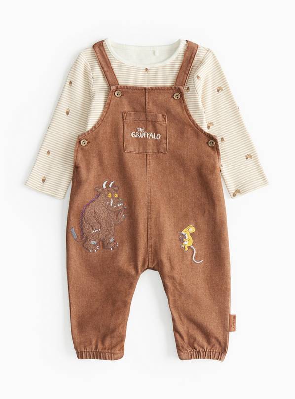 The Gruffalo Printed Brown Dungarees Set Up to 3 mths