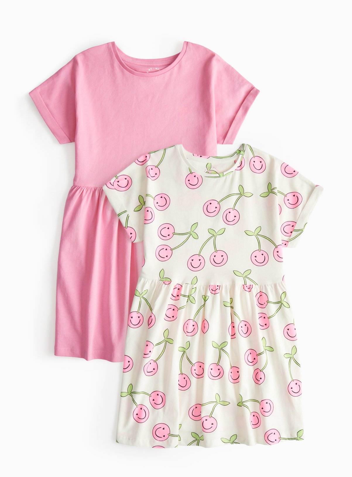 Pink Pink Printed Jersey Dress 2 Pack (6 Years) - Tu by Sainsbury's