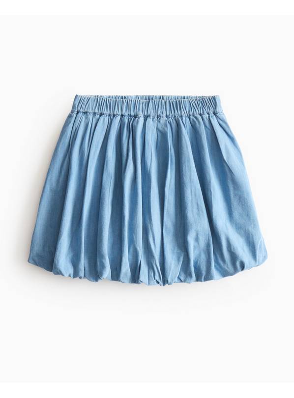 Blue Bubble Hem Chambray Denim Skirt 5 years