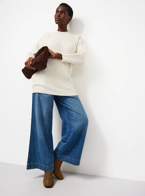 Cream Cable Knit Tunic S