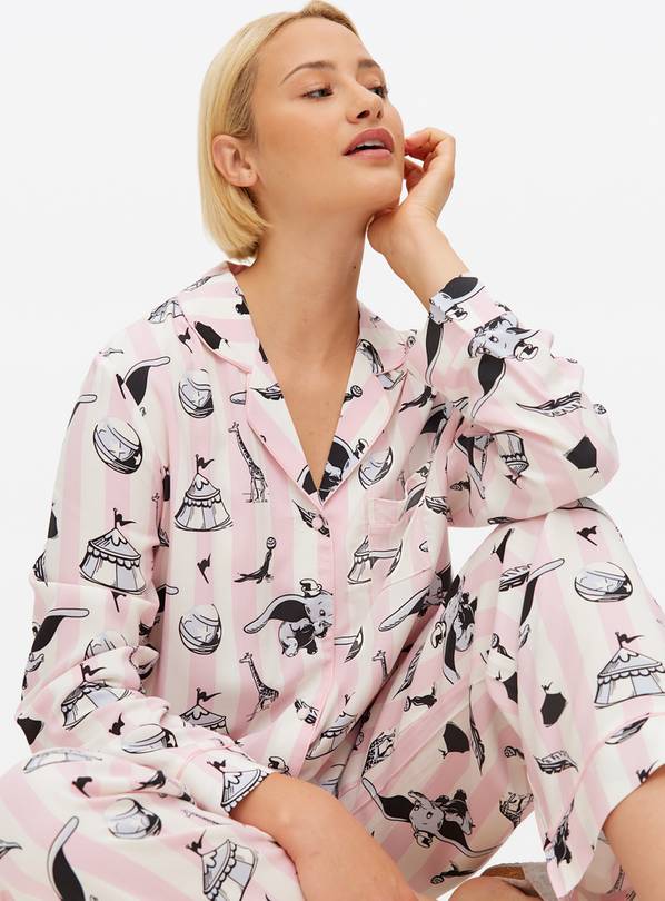 Disney Dumbo Printed Pink Striped Pyjamas M