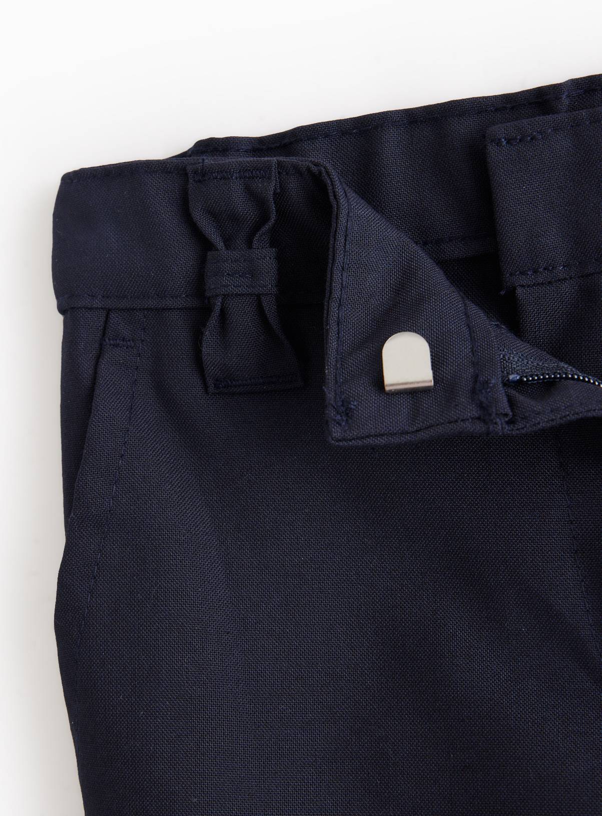 2 Pack Girls Navy Trousers with Reinforced Knees & Extendable Hem 11 years - Image 3