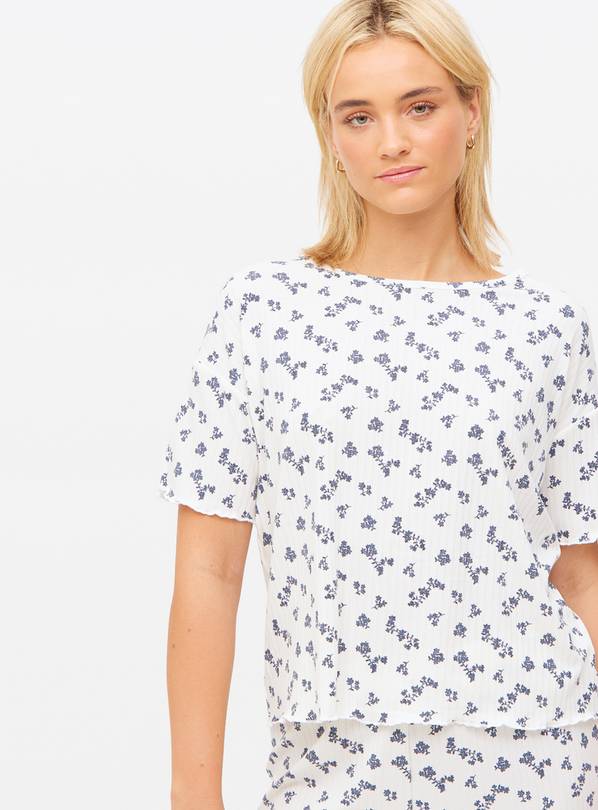 Floral Print Pointelle Pyjama Set XL