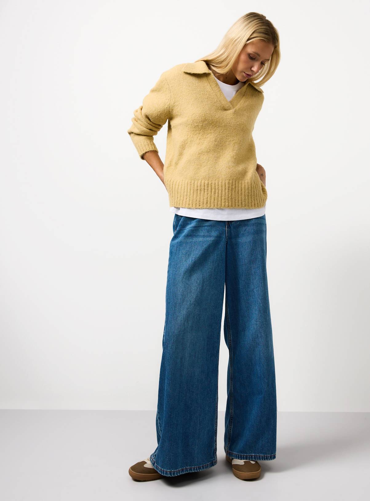 Yellow Open Collar Knitted Jumper 20 - Image 2