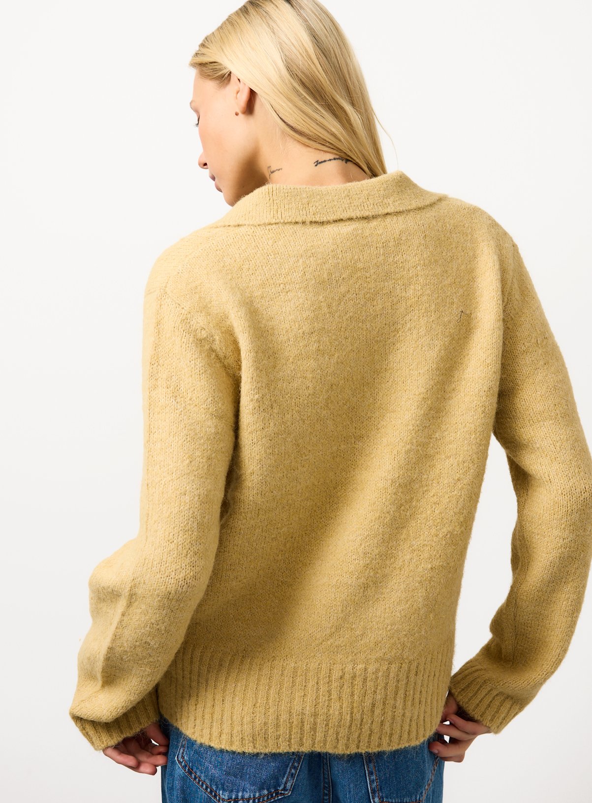Yellow Open Collar Knitted Jumper 20 - Image 4 thumbnail