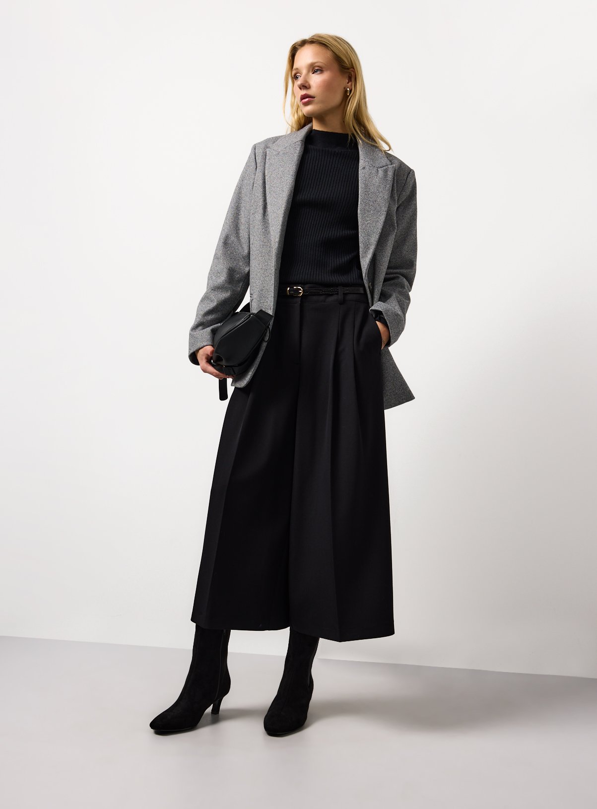 Black Ribbed High Neck Jumper 8 - Image 2 thumbnail