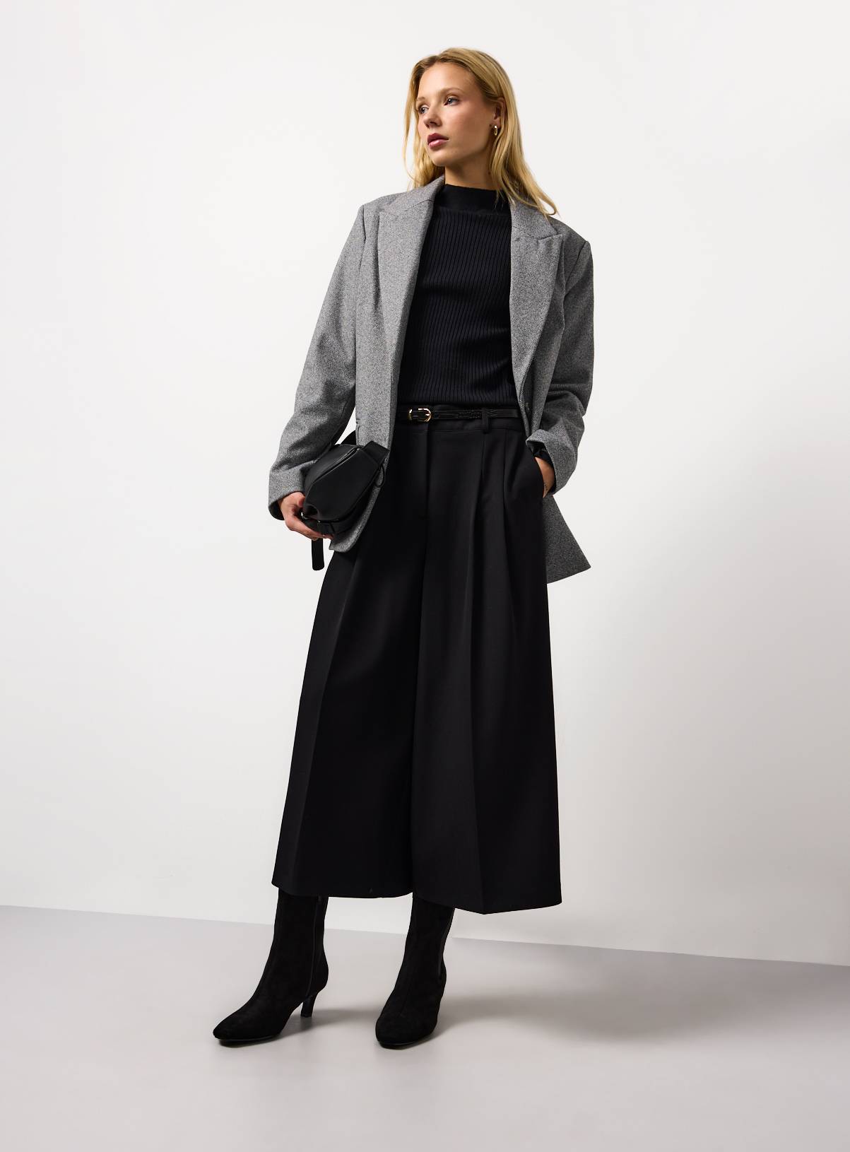 Black Ribbed High Neck Jumper 8 - Image 2
