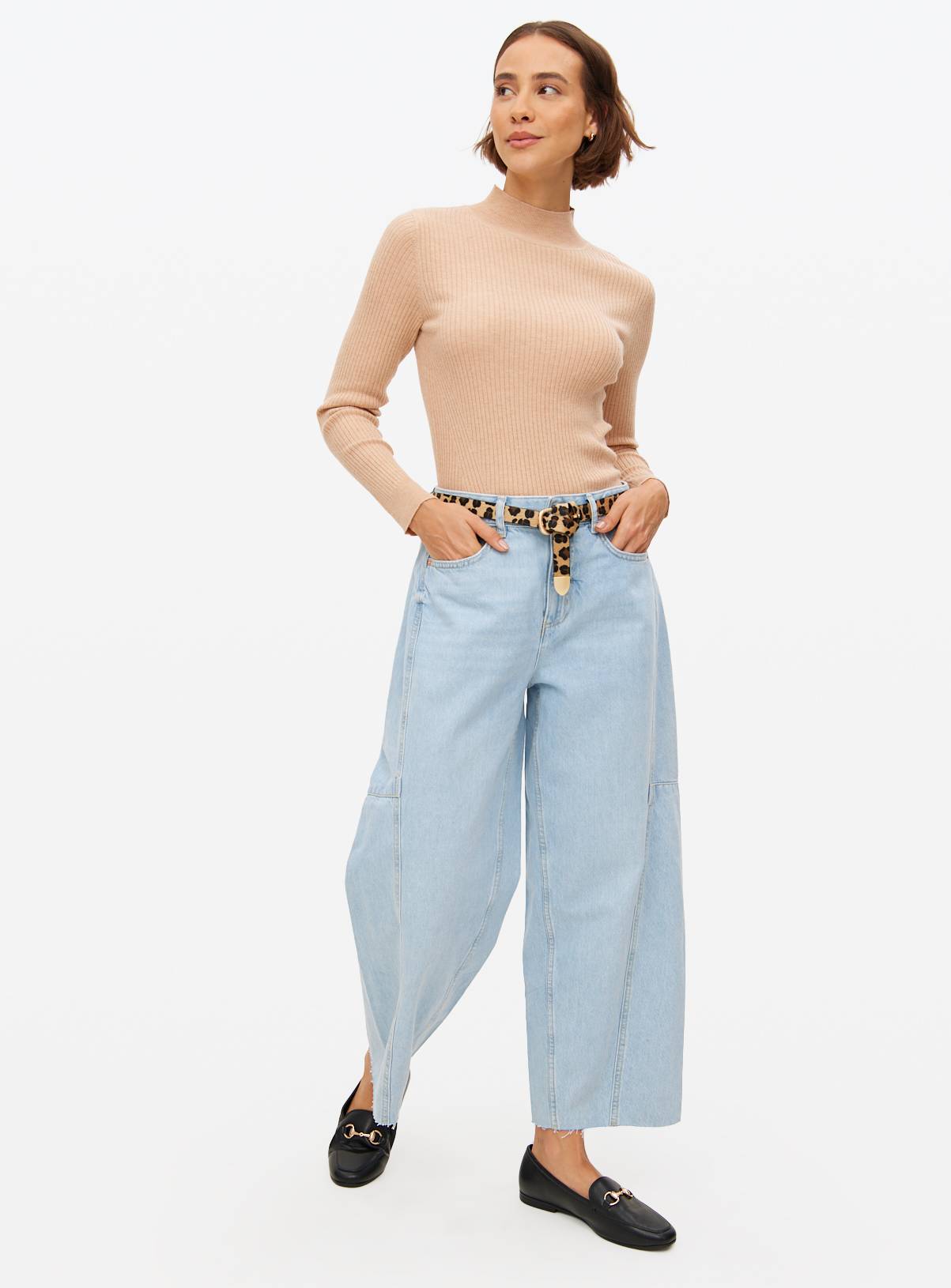 Camel Ribbed High Neck Jumper 12 - Image 2