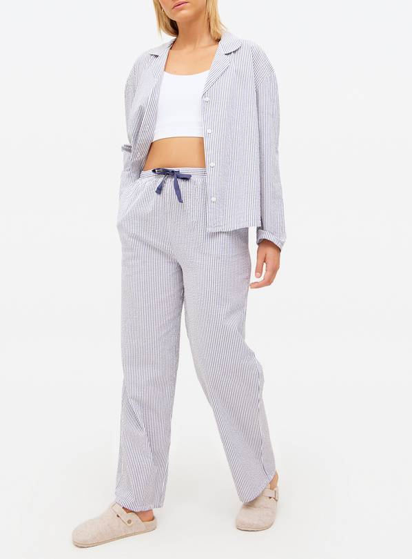 Navy Stripe Seersucker Co-ord Pyjama Bottoms 24