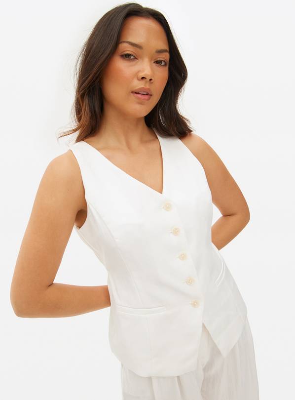 White Co-ord Tailored Waistcoat 14
