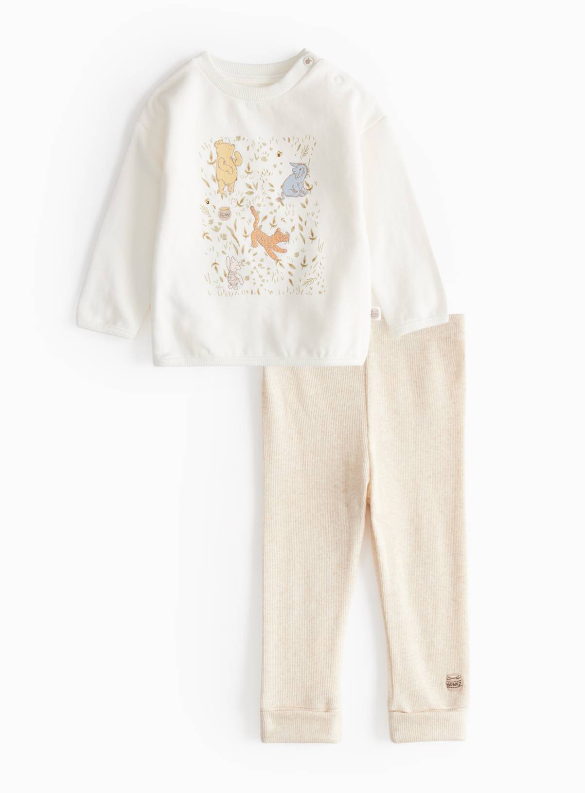 Unisex Winnie The Pooh Sweatshirt & Leggings Set with Grow with Me Hems 9-12 months - Image 1
