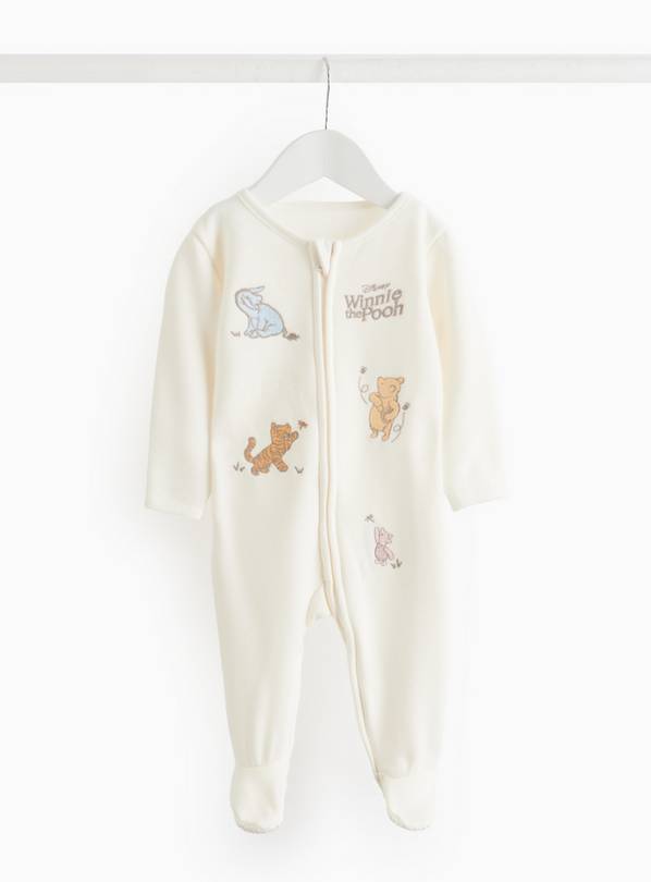 Unisex Winnie The Pooh Fleece Lined Sleepsuit Up to 1 mth