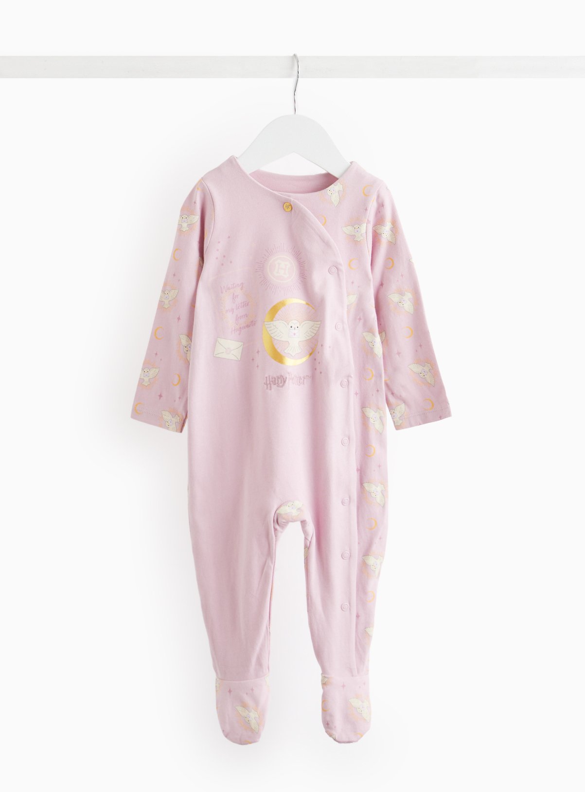 Pink Pink Lilac Harry Potter Printed Sleepsuit (18-24 Months) - Harry Potter by Sainsbury's