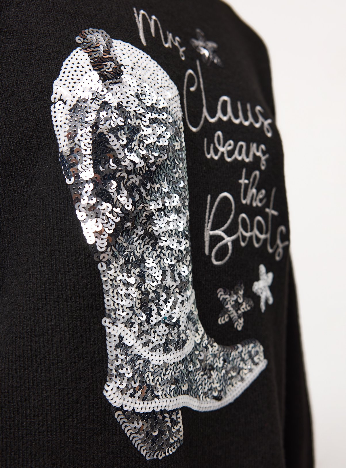 Christmas Sequin Cowboy Boots Knitted Jumper 8 - Image 2 thumbnail