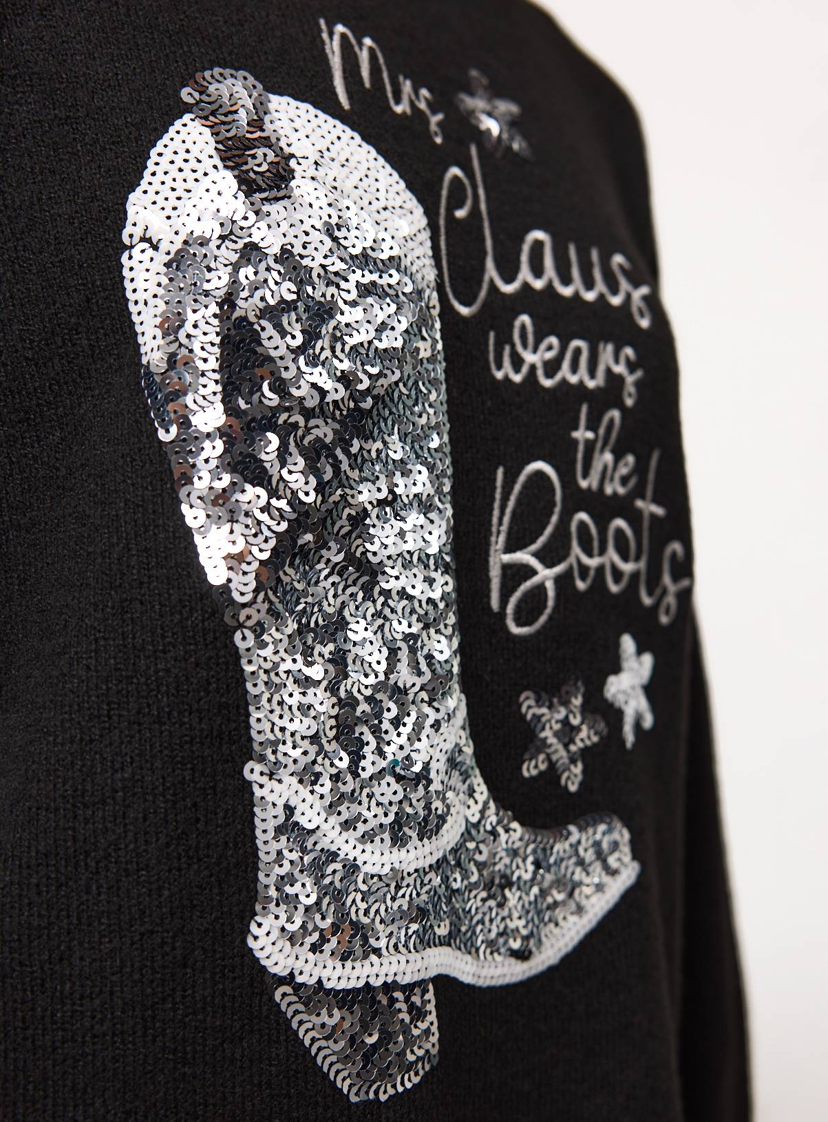 Christmas Sequin Cowboy Boots Knitted Jumper 8 - Image 2