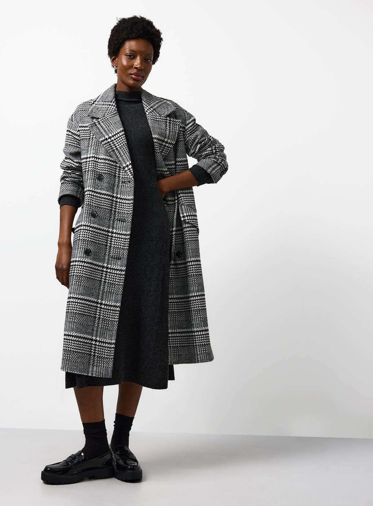  Charcoal Ribbed Cable Knit Maxi Dress 6 - Image 3