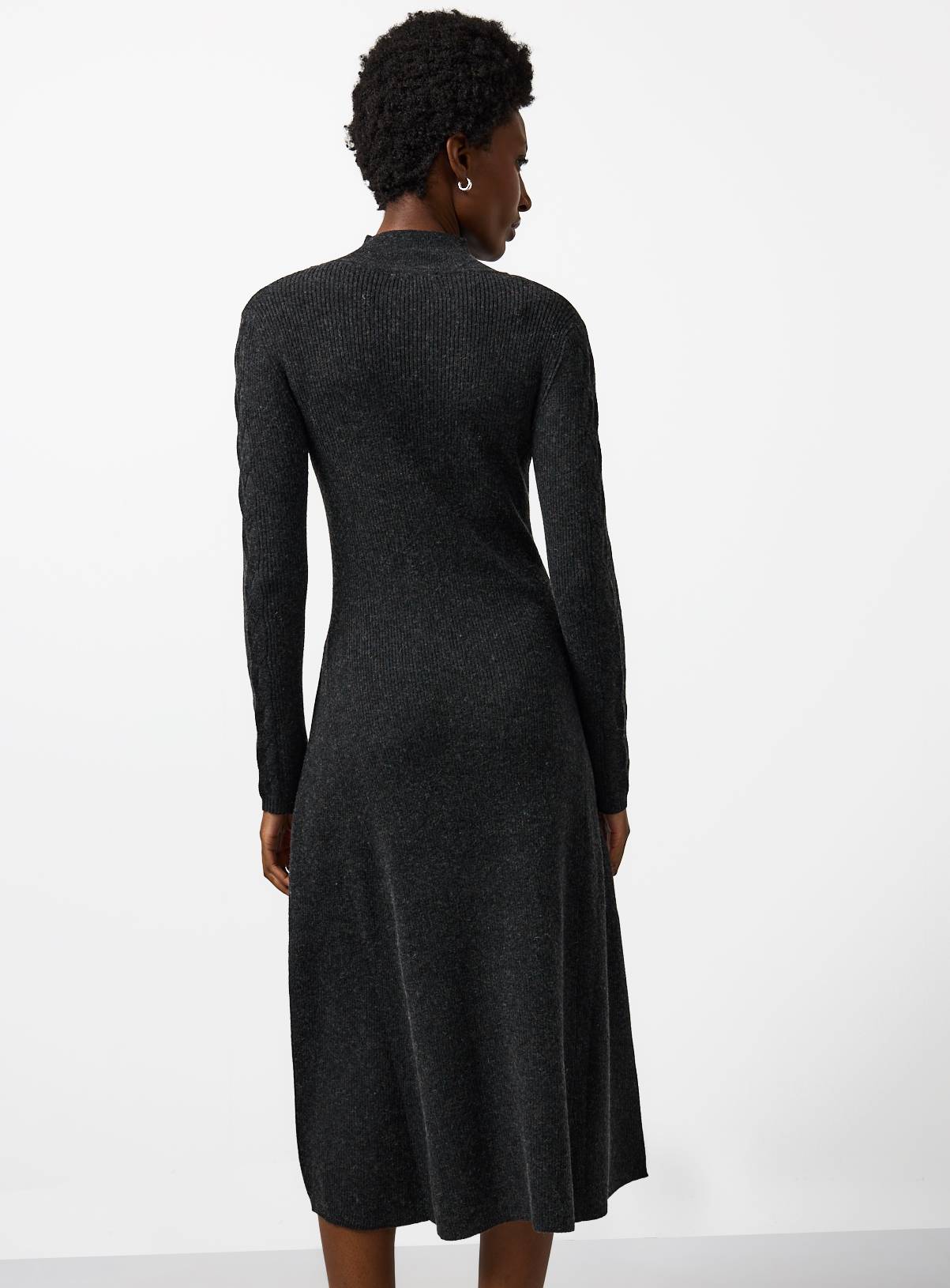  Charcoal Ribbed Cable Knit Maxi Dress 6 - Image 4