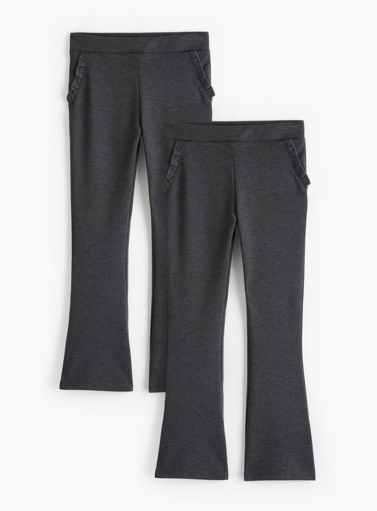 Grey Grey 2 Pack Ponte Flare Trousers (11 Years) - Tu by Sainsbury's