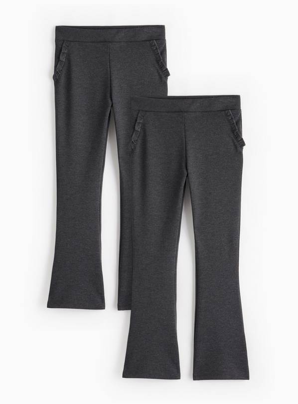 2 Pack Grey Ponte Flare Trousers 14 years