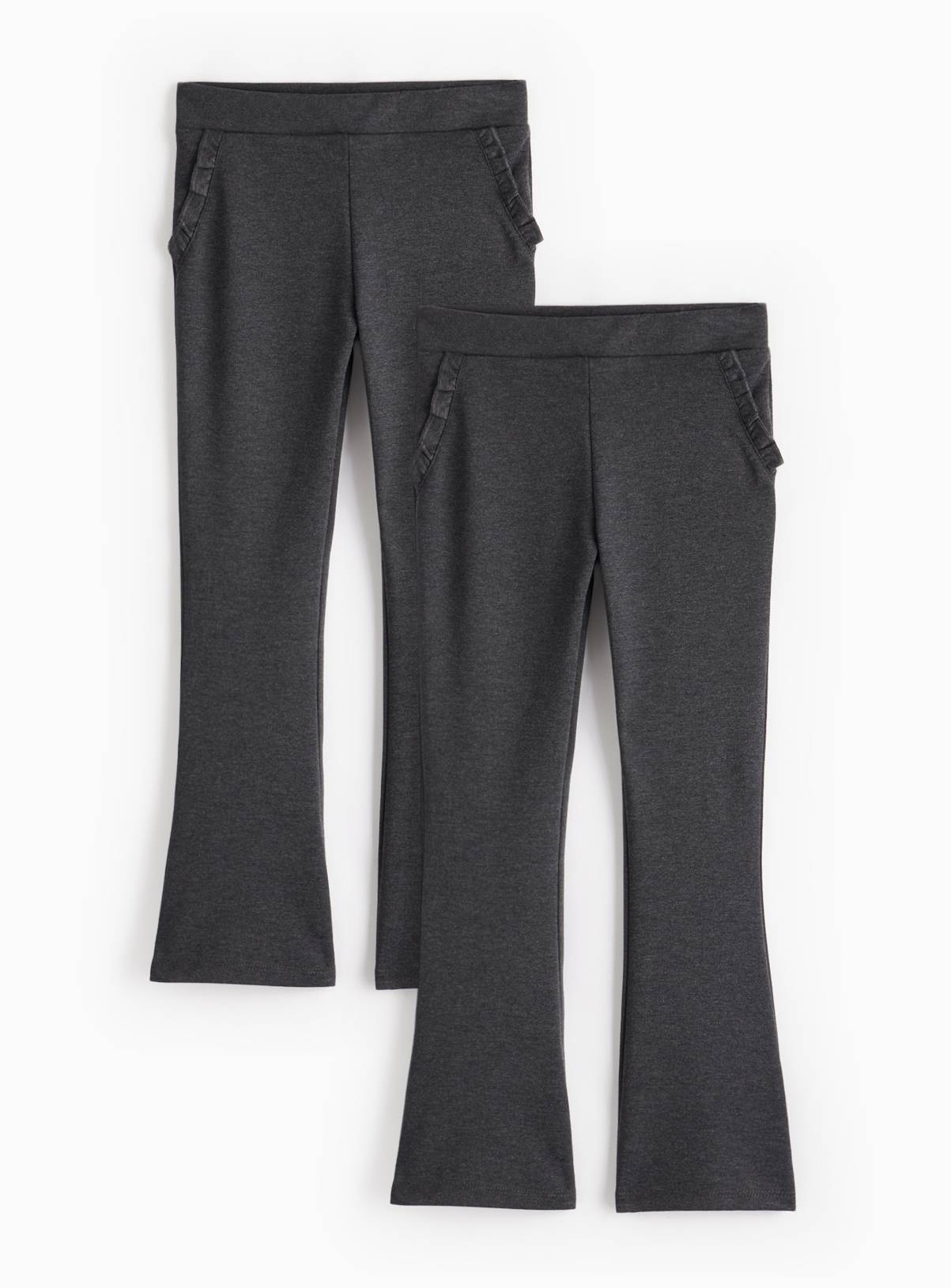 Black Ponte Flare Trousers 2-Pack 12 years - Image 1