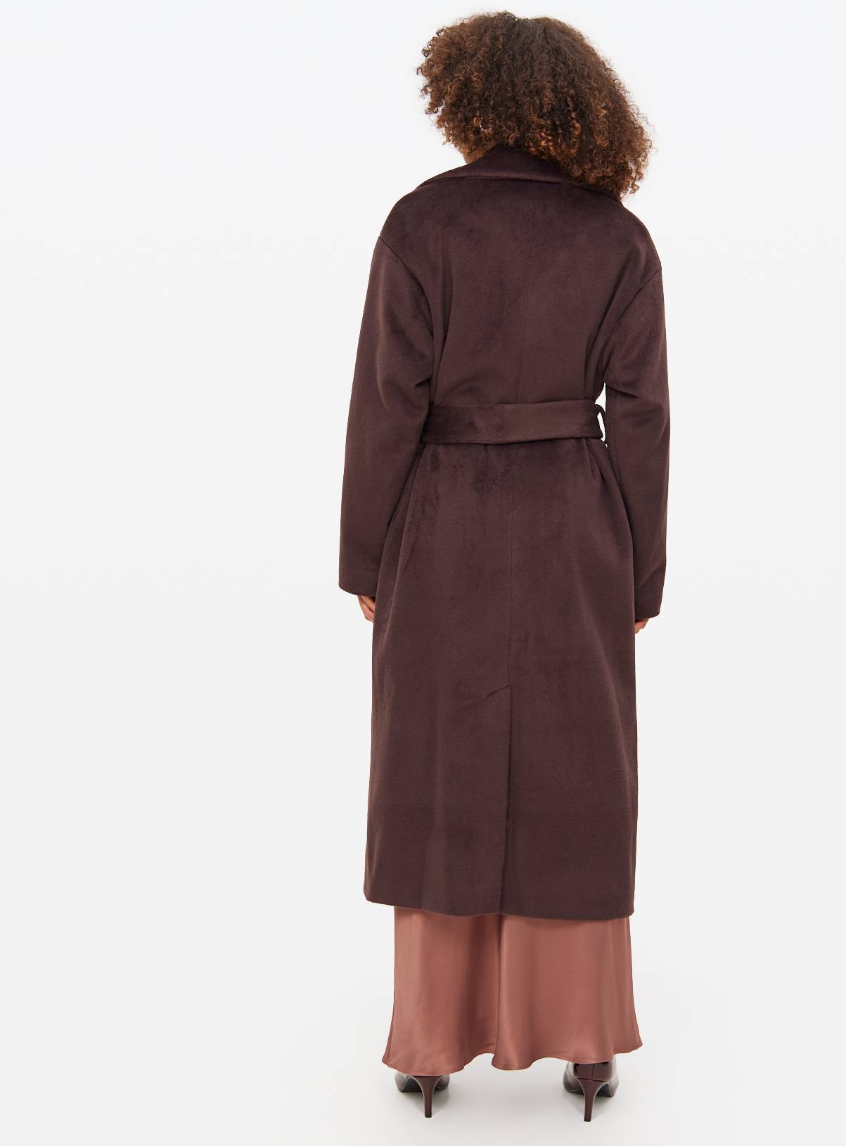 Brown Relaxed Wrap Coat 6 - Image 4