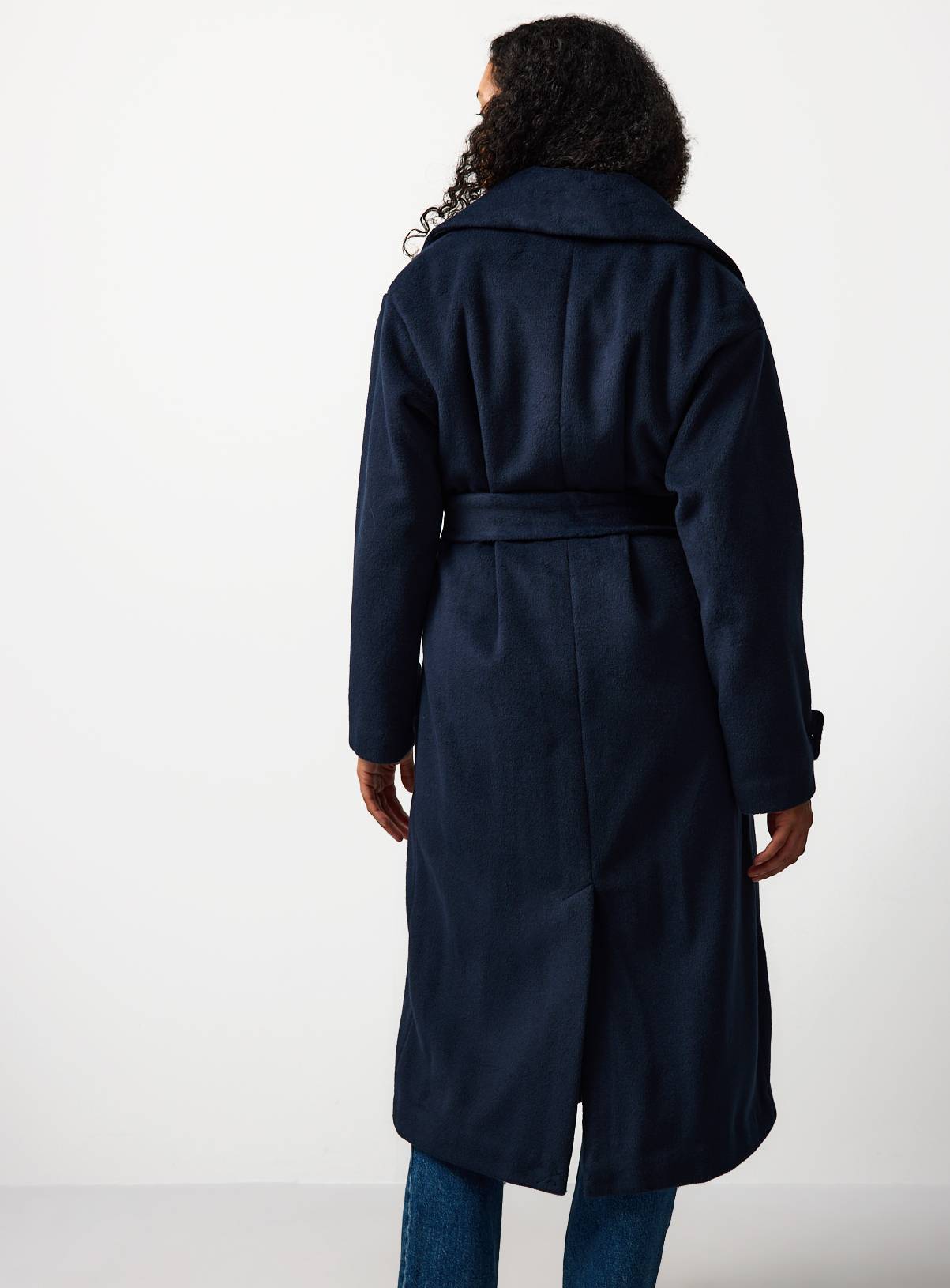 Navy Belted Wrap Coat 24 - Image 4