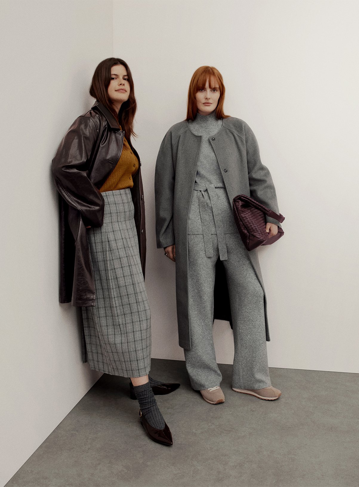Grey Collarless Belted Coat 16 - Image 3 thumbnail