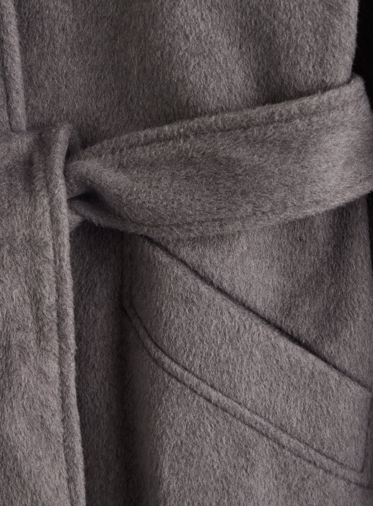 PETITE Grey Collarless Belted Coat  20 - Image 2 thumbnail