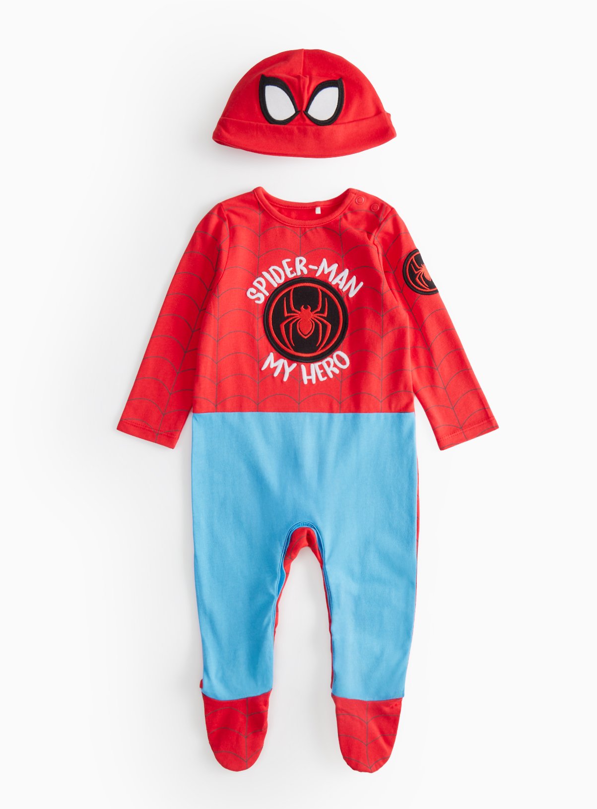 Spider-Man Sleepsuit & Hat Set (6-9 Months) - Spiderman by Sainsbury's