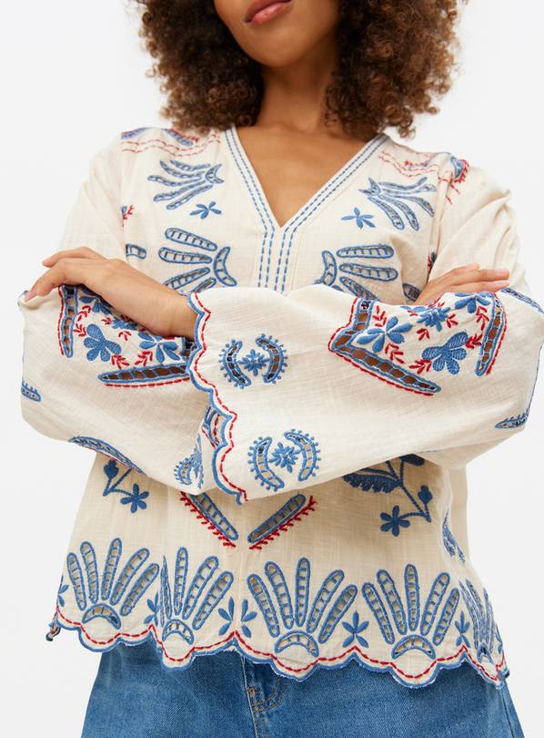 Cream Embroidered Blouse 8