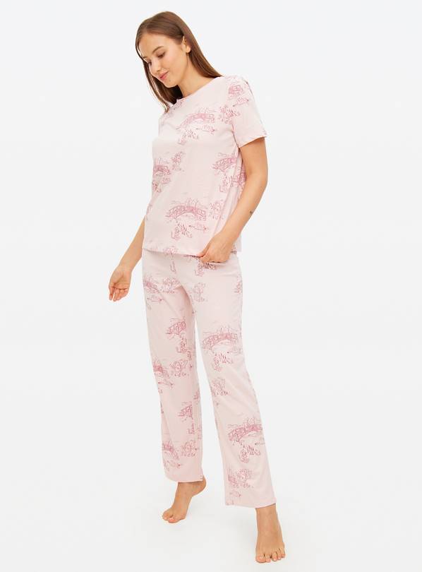 Winnie The Pooh Pink Toile De Jouy Print Pyjamas XXL