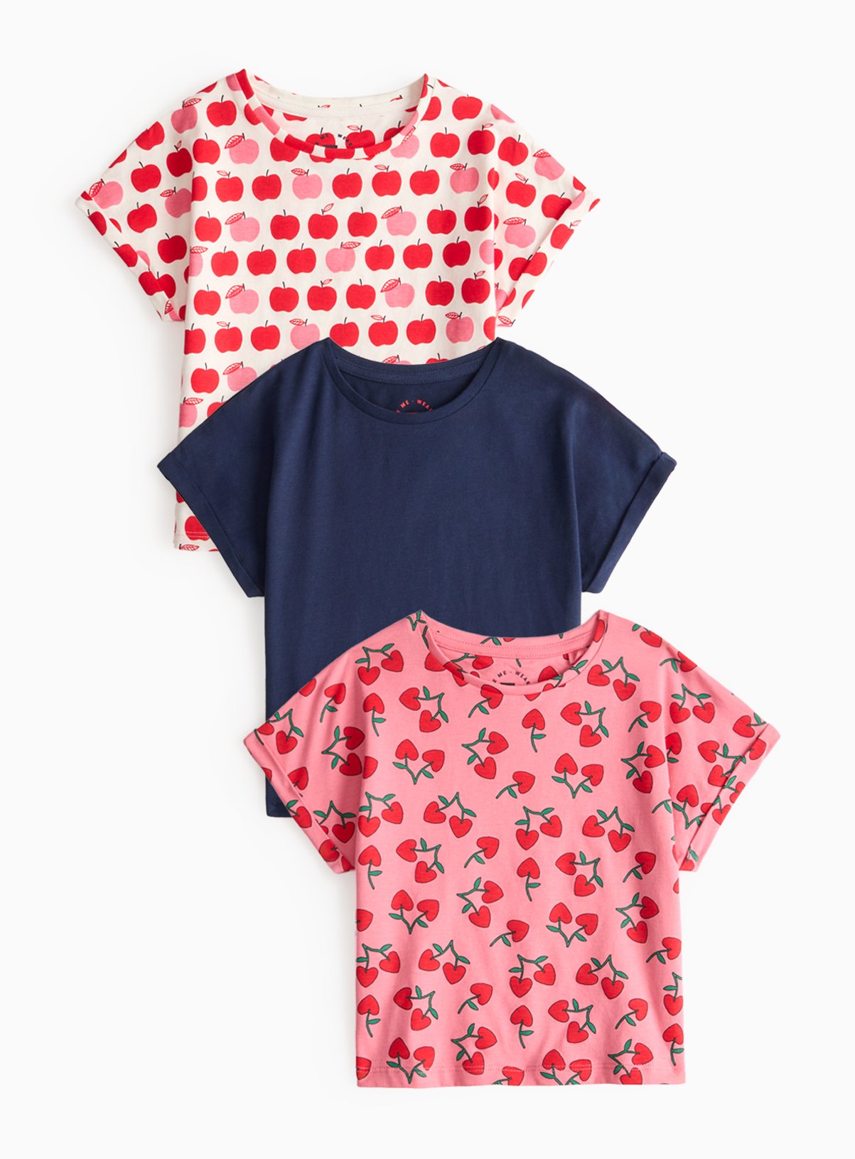 Navy Navy Turn Sleeve T-Shirts 3 Pack (6-7 Years) - Tu by Sainsbury's