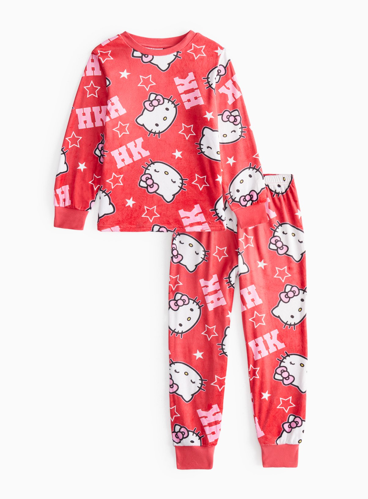 Red Red Hello Kitty Print Slinky Fleece Pyjamas (7-8 Years) - Hello Kitty by Sainsbury's
