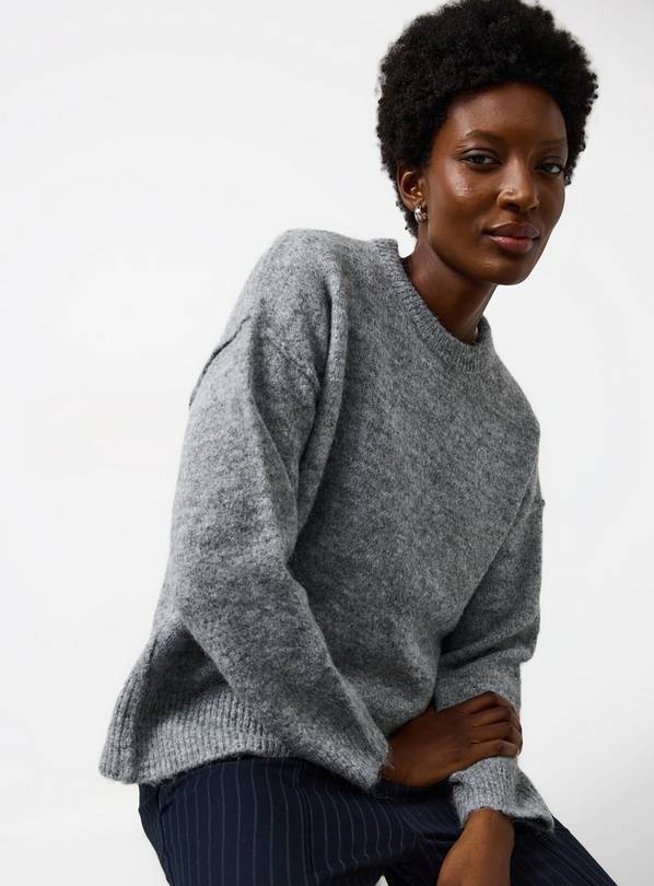 Grey Relaxed Crew Neck Jumper 6