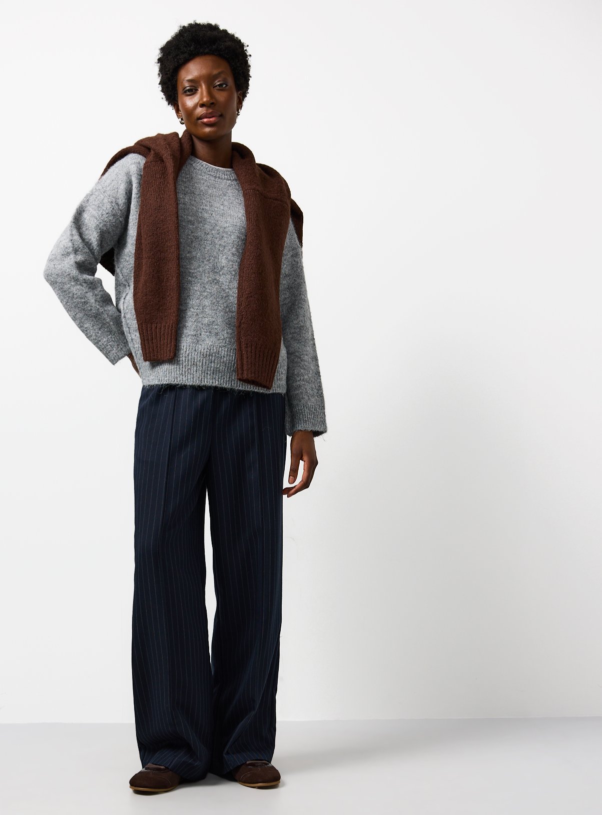 Grey Relaxed Crew Neck Jumper 6 - Image 2 thumbnail
