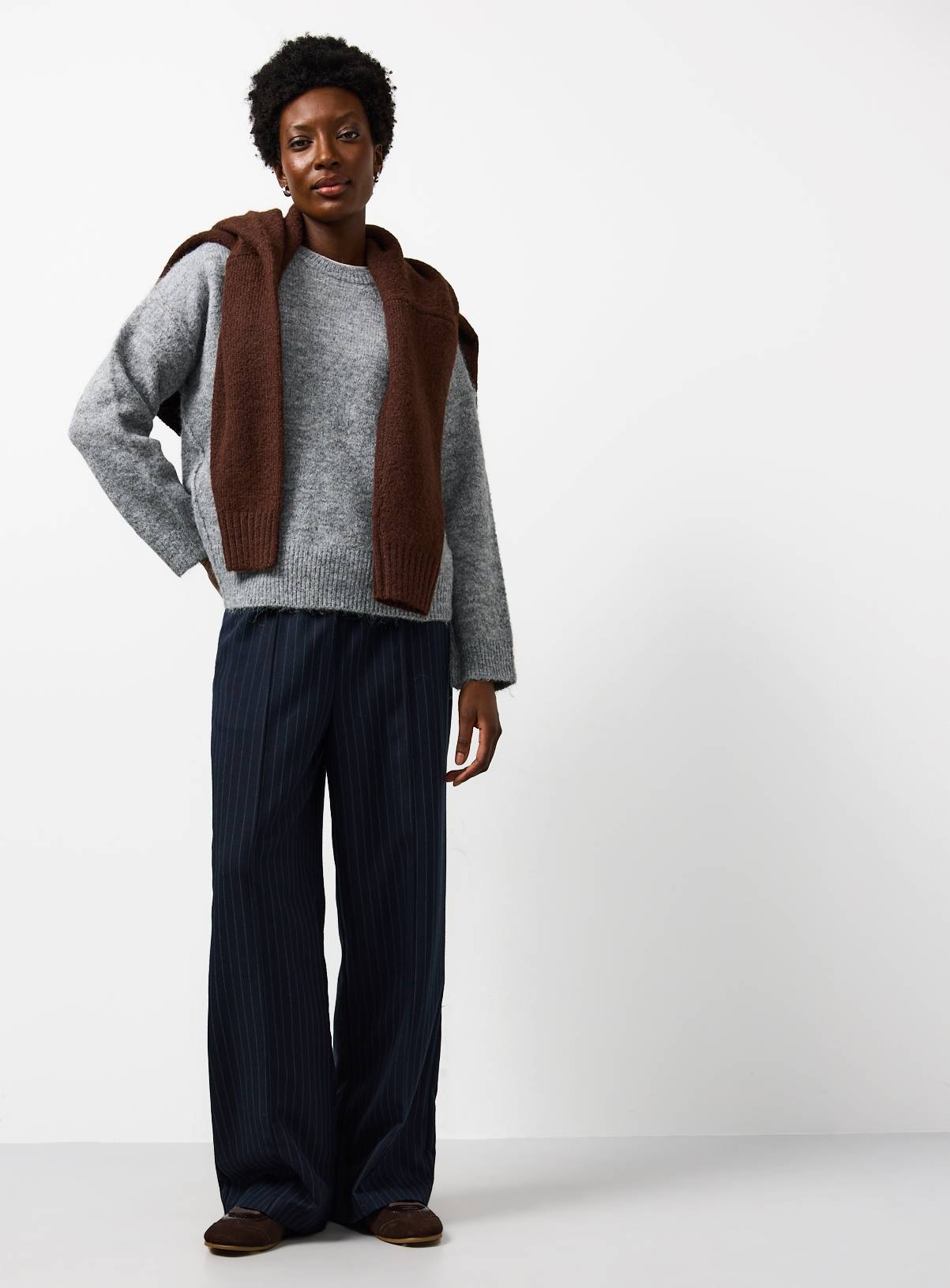 Grey Relaxed Crew Neck Jumper 6 - Image 2