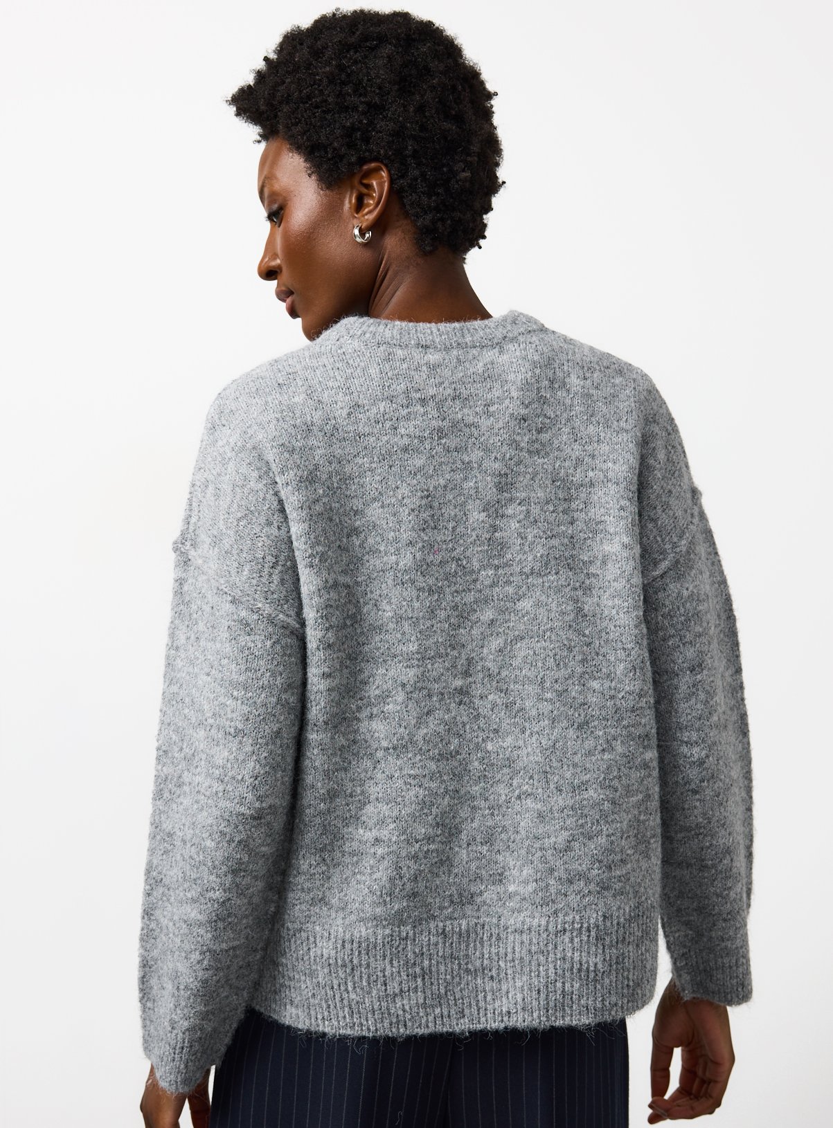 Grey Relaxed Crew Neck Jumper 6 - Image 4 thumbnail