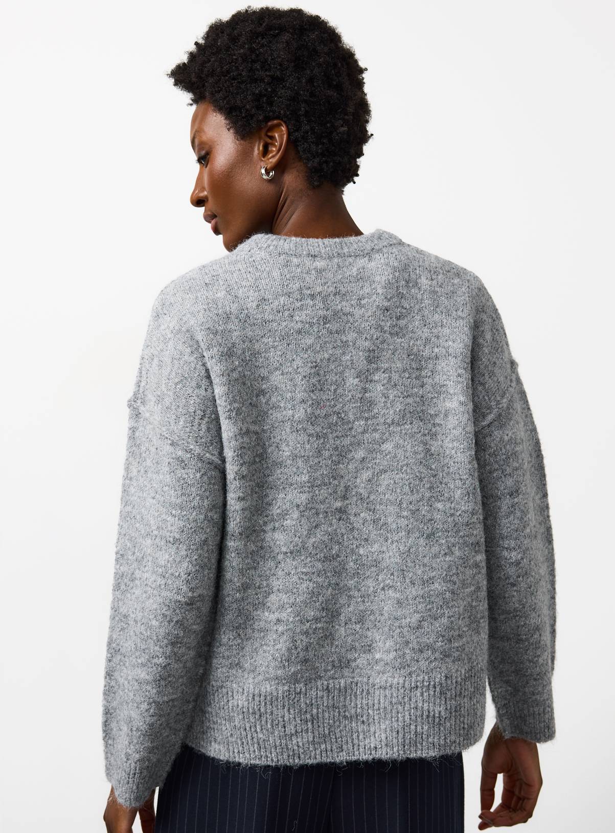 Grey Relaxed Crew Neck Jumper 6 - Image 4