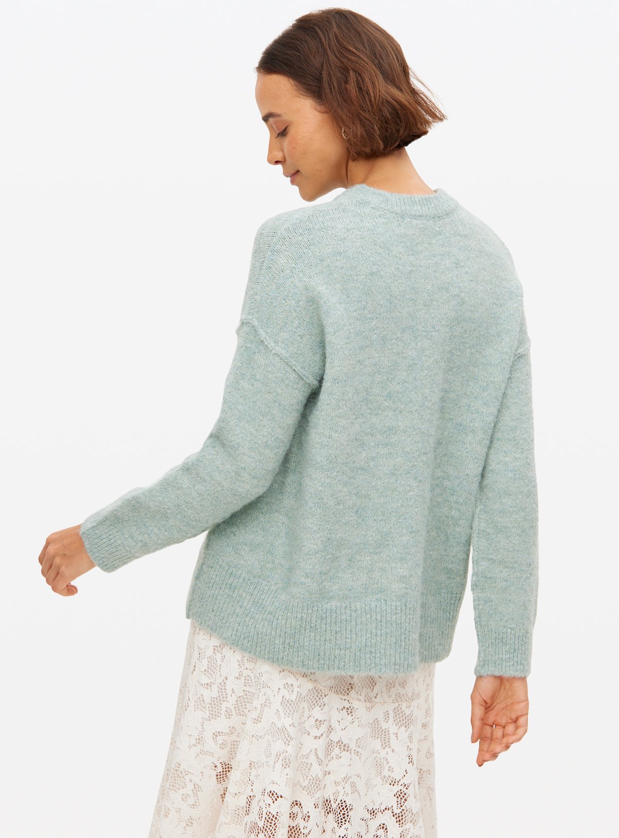 Teal Relaxed Crew Neck Jumper 24 - Image 4 thumbnail