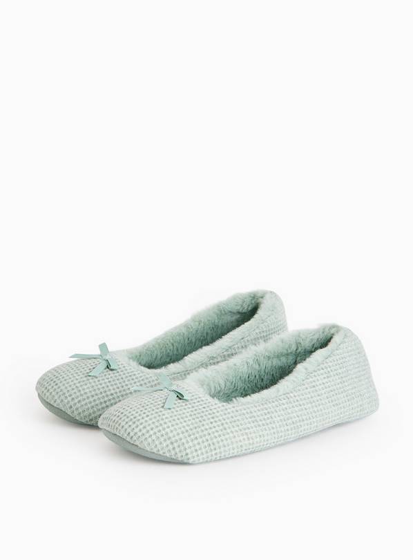 Green Sparkle Textured Ballerina Slippers 5