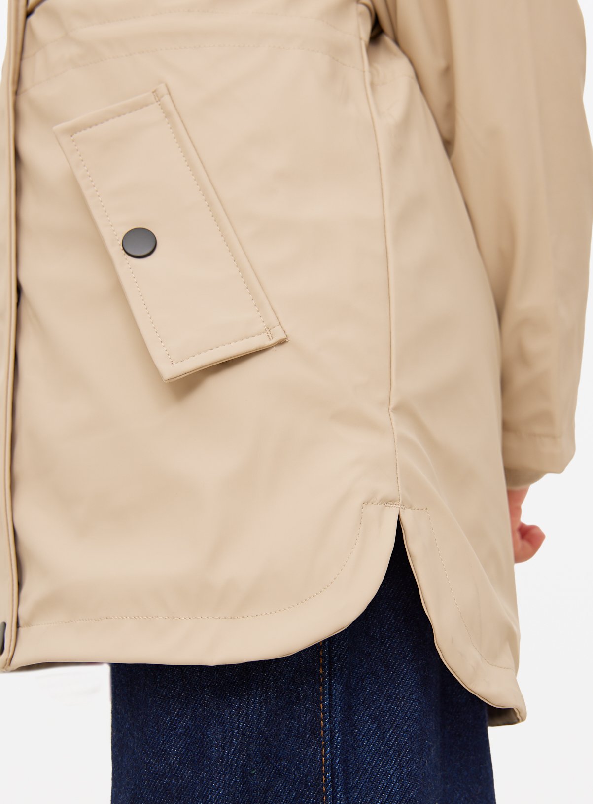 Cream Fleece Lined Hooded Mac Coat 3-4 years - Image 5 thumbnail