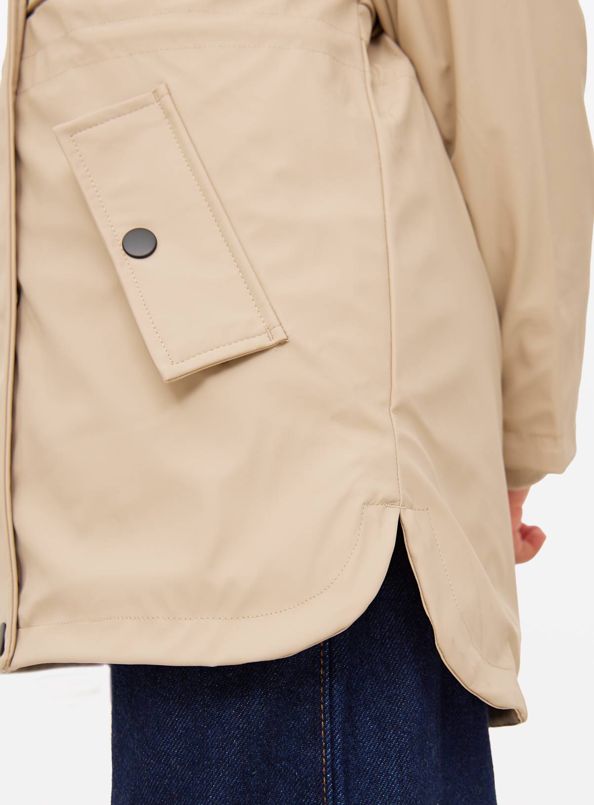 Cream Fleece Lined Hooded Mac Coat 3-4 years - Image 5